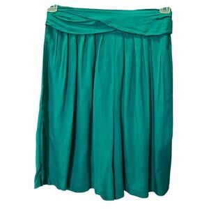 Vtg 80s 90s High Rise Baggy Pull On Long Shorts Pockets Sz M Green Preppy Comfy